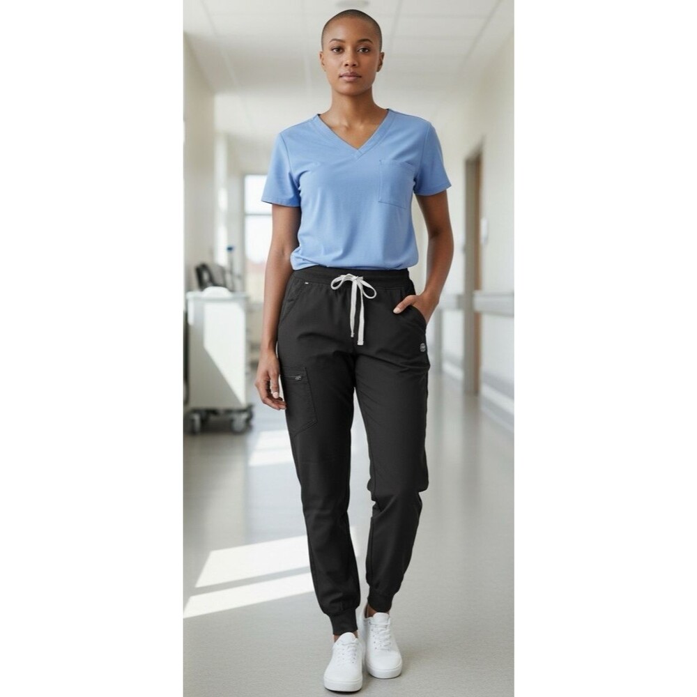 Figs womens NWOT black scrub drawstring jogger pants Technical Collection XXS